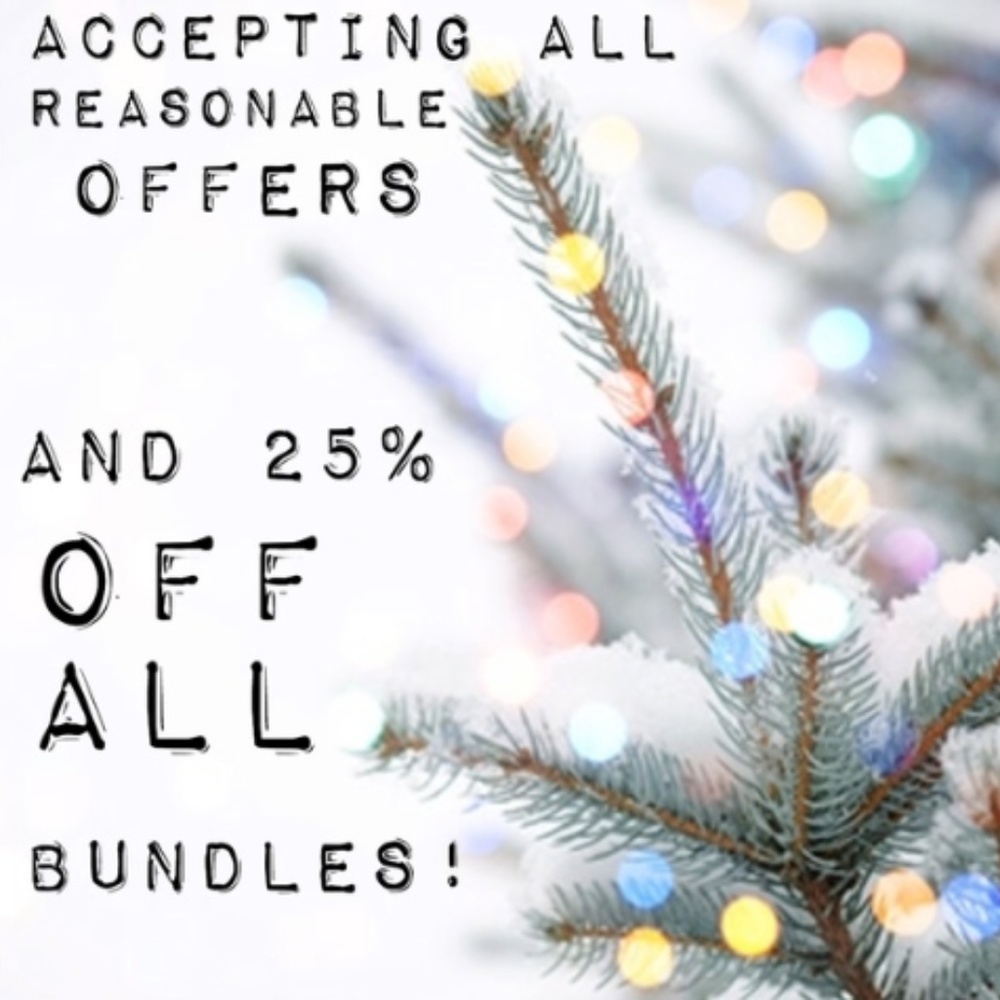 25 % off All Bundles!!!  Make reasonable offers!!